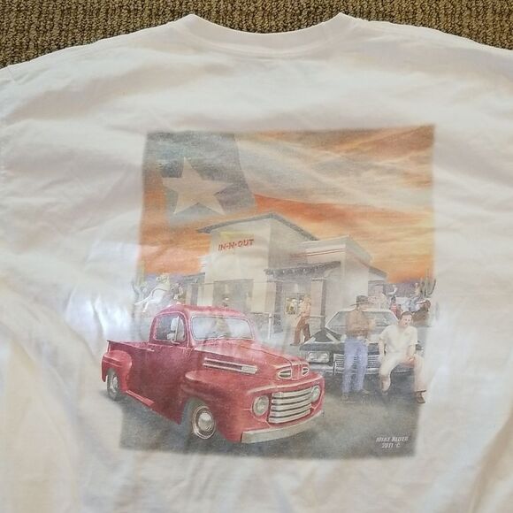 In & Out BURGER TEXAS WHITE T SHIRT! EXCELLENT CONDITION NO STAINS,  RIPS TEARS! - Picture 9 of 12